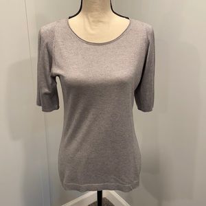 Hobbs Grey Silk & Cashmere Top
